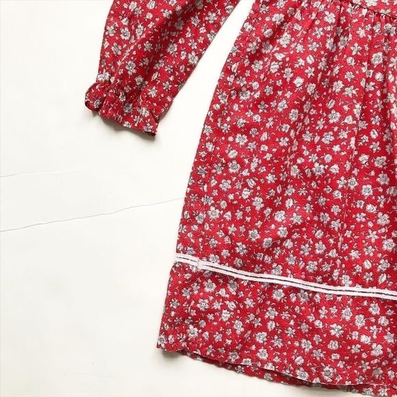 Vintage Chuckle floral ruffle collar dress 4/5T - Picture 3 of 6